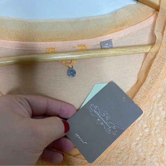 ✨NWT Anthropologie Knitted & Knotted Orange Alpaca Wool Alessia Sweater Size XS - Picture 4 of 9